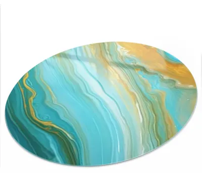 Produktbild von Bedruckte Glas Tischplatte fi90 cm – Glas Tischplatte Küche – Tischplatte aus Sicherheitsglas – Glasplatte für Küchentisch – Moderne Tischplatte Glas – Dekorative Glastischplatte – Pflegeleichte Tischplatte Küche – Bunte Wellen, KI-generiertes Bild