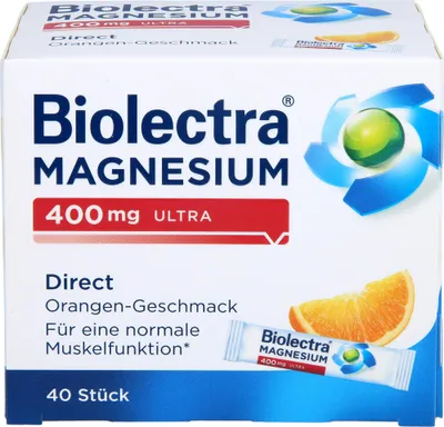 Produktbild von Biolectra Magnesium 400 mg ultra Direct Granulat Orangengeschmack, 40 St. Beutel