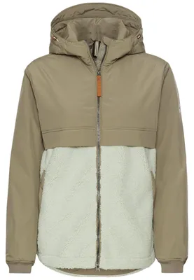 Immagine prodotto di Giacca in pile con cappuccio da donna, marca camel active, colore salvia, taglia 44