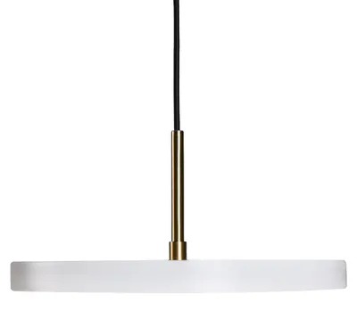 Produktbild von BELIANI LED Hängelampe Weiß u. Messingfarben Metall Modern Minimalistisch Hängeleuchte Pendelleuchte Esszimmer Wohnzimmer