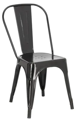 Zdjęcie produktu dla Krzesło metalowe czarne loft nowoczesne do kuchni jadalni 120 kg