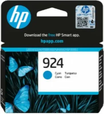 Produktbild von HP 924 Cyan Original Druckerpatrone, Standardertrag, Cyan, 1 Stück(e), 400 Seiten, Einzelpackung