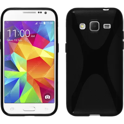 Produktbild von PhoneNatic Case kompatibel mit Samsung Galaxy Core Prime - schwarz Silikon Hülle X-Style + 2 Schutzfolien