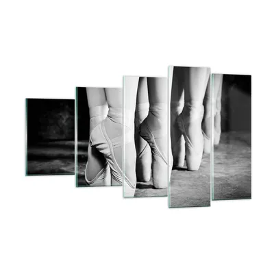Produktbild von Bilder auf glas - 5 Teile - Ballettschuhe Füße Tanz - 100x60cm - Glasbilder - Wandbilder - Bilder - zum Aufhängen bereit - Wanddekoration aus Glas - Glas Bilder - Wandbild auf Glas - GEG100x60-4222