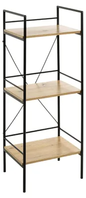 Standregal 3 Ablagen, Eiche-Dekor, schwarz, 34x96x27 cm