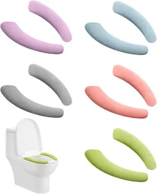 Immagine prodotto di Set di 5 adesivi per sedili WC, autoadesivi e lavabili, 5 colori