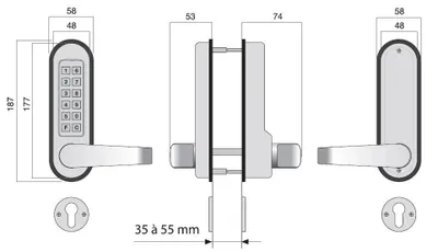 Image de Ensemble JOKEY série 1200 nickel satinée - LOKOD - 38106-J