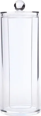 Obrázek produktu pro Držák na akrylové kosmetické tampony, dávkovač, kulaté kosmetické dózy s víkem, vatové tyčinky, kulaté kosmetické tampony, držák na koupelnové doplňky, odkládací polička na umyvadlo (kosmetické tampony nejsou součástí balení)