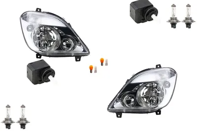 Produktbild von Johns, Scheinwerfer passend für Mercedes Sprinter 906 zu Leu. Links Rechts + Stellmotor 9068200161 A9068200161 9068200261 A9068200261 8292001 1K694129
