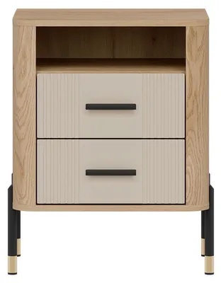 Produktbild von Furniture24 Nachttisch Dante Dt22 Nachtschrank 56 X 69  X 40 Cm - Cremona Eiche/Kaschmir