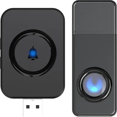 Image de Sonnette sans fil REV Orchestra, pour prise USB, 100 m, noir