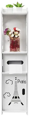 Image de Meuble de salle de bains - Meuble haut - Bois - Largeur 20 cm - 1 tiroir - Pour le papier toilette - 80 x 20 x 20 cm - À monter soi-même