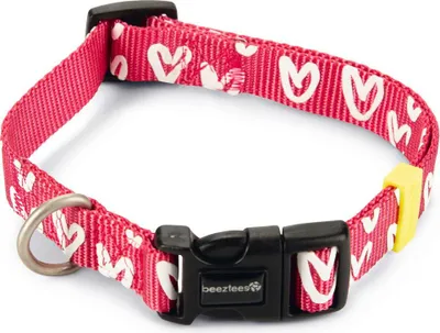 Produktbild von Beeztees Herz - Hundehalsband - Nylon - Pink - 35-50 cm x 20 mm