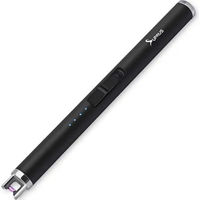 Produktbild von SUPRUS Lichtbogen Eletorot Elektronisch Feuerzeug Stabfeuerzeug Triple-SICHERHEITS USB Aufladbares Plasma Tragbare Winddichte Flammenlose, Schwarz
