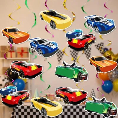 Monster-Truck-Geburtstagsdeko-Set mit Rennwagen-Banner, 12-teilig