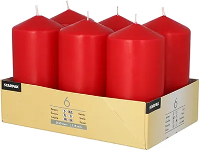 Produktbild von 1512 Stumpenkerzen Ø 60 mm · 115 mm rot