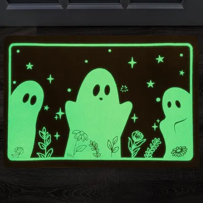 Image de Paillasson d'Halloween avec des fantômes amusants pour une ambiance effrayante