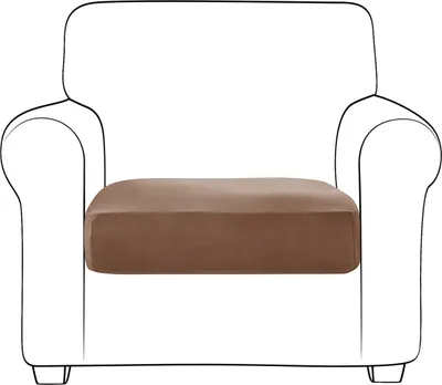 Produktbild von Topchances Samt Sofa Sitzkissenbezug, Elastischer Couch-Kissenbezug 1 Stück Sofakissen Schonbezug Sofasitzbezug Sofa Husse (Dunkelbraun,1 Sitzer)