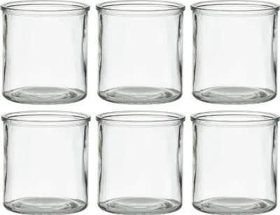 Produktbild von 6 x Windlichter in klassischer Zylinderform Ø 10 cm - H 10 cm Windlichthalter Teelichtgläser Kerzengläser Kerzen Teelichthalter Vasen