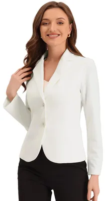 Produktbild von Allegra K Damen-Blazer für Arbeit, Büro, mit Stretch, Reverskragen und Langen Är