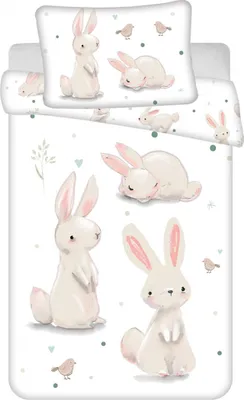 Produktbild von Jerry Fabrics Bettwäsche Kaninchen Baby 100x135, 40x60 cm