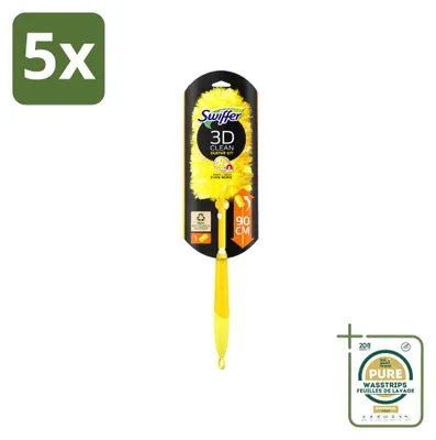 Obrázek produktu pro 5 ks Swiffer Duster XXL, teleskopický prachovník s rukojetí 90 cm a 1 prachovka – balení