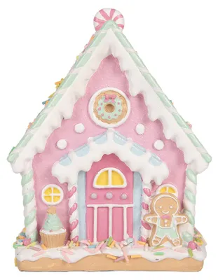 Immagine prodotto di Clayre & Eef, casetta di pan di zenzero, 13x10x16 cm, rosa, plastica