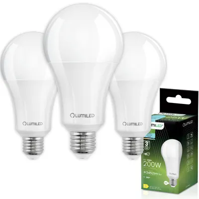 Obrázok produktu pre LUMILED A95 E27 LED žiarovky, 3 kusy 24W (nahrádza 200W) 3452 lm 9,5 x 17 cm LED žiarovka 6500K studená biela 260° 3-pack žiarovka
