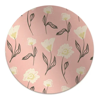 Produktbild von Rundmatte - Stuhlunterlage Bürostuhlunterlage - Rund Ø 100 cm - Bodenmatte - Fußmatte - Zarte Blumen