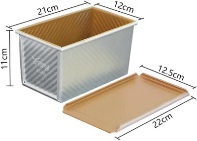 Produktbild von Vielseitige Brotbackform aus Aluminium mit Deckel und Antihaftbeschichtung für verschiedene Größen, handelsübliche Qualität (450 g)