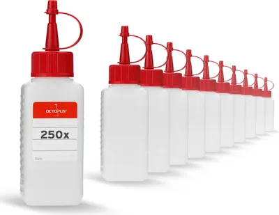 Obrázek produktu pro 250 plastových lahví o objemu 100 ml s červenými rozprašovači (prázdné)