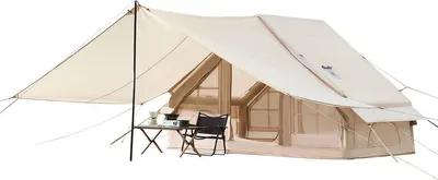 Image de Tente gonflable pour camping Tente glamping pour 3 à 5 personnes avec pompe et auvent