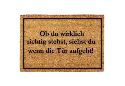 Produktbild von Ob du wirklich richtig stehst Fußmatte Kokos lustig, 60x40cm Fußmatte Spruch, Türmatte Spruch,Einzugsgeschenk, Türmatte, Fußmatte