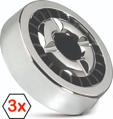 Produktbild von 3x Aschenbecher Gluttöter Wind Balkon Bistro Rund Glut Killer Ascher Löscher Set, Farbe:Silber