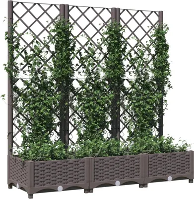 Produktbild von "im Sonderangebot"Garten-Pflanzgefäß/Garten-Hochbeet - CLORIS - Pflanzkasten - mit Spalier Braun 120 x 40 x 121,5 cm PP - NeuMöbel2959060