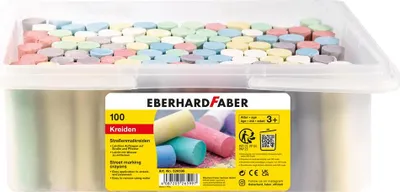 Obrázok produktu pre EBERHARD FABER 526599 EBERHARD FABER Farbiace kriedy na cesty, 100 plastových vedier