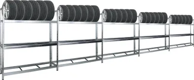 Produktbild von Mega Deal | 5x Reifenregal Tiger XL | HxBxT 200x180x45 cm | 300kg Fachlast | bis zu 105 Reifen | Verzinkt