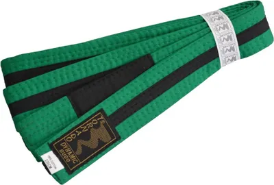 Produktbild von TEKKA BUDO Kinder BJJ Gürtel Brazilian Jiu Jitsu Grün-Schwarz Farbgürtel mit schwarzem Balken 220 cm