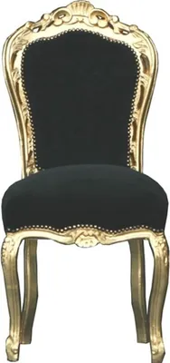 Produktbild von Casa Padrino Barock Esszimmer Stuhl Schwarz / Gold - Möbel Antik Stil - Esszimmerstuhl