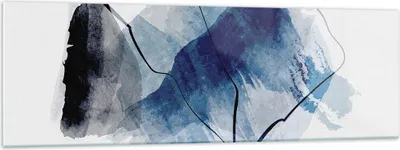 Produktbild von Bilder auf glas - Einteilig - Blau Schwarz Abstraktion - 160x50cm - Glasbilder - Wandbilder - Bilder - zum Aufhängen bereit - Wanddekoration aus Glas - Glas Bilder - Wandbild auf Glas - GAB160x50-5058