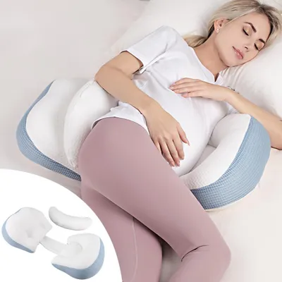 Imagen del producto de Almohada de embarazo ajustable - Almohada para dormir de lado - Almohada corporal - Portátil - Transpirable - Para mujeres - Almohada para dormir