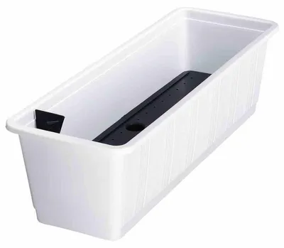 Image de Bac à fleurs AQUA GREEN avec irrigation en plastique, couleur:blanc 10 ; longueur:60 cm