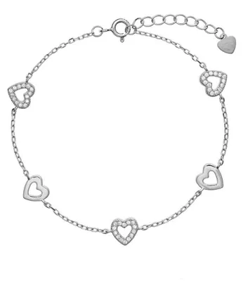 Produktbild von Silberarmband mit Herzen AJNR0005