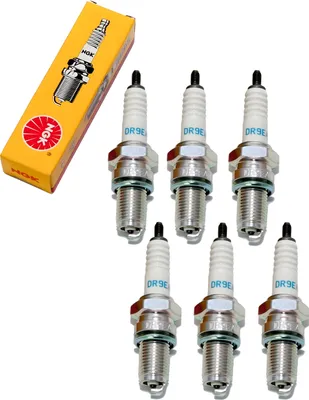 Produktbild von Zündkerzen Set NGK 6x DR9EA Zündkerze entstört, 19,0mm Langgewinde Ø 12,0mm Hex 18,0mm, Elektrodenabstand 0,75mm, Wärmewert 9, 2871 / 3437