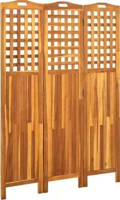 Image de vidaXL Séparation de pièce en 3 parties 121x2x170 cm acacia massif - Séparation de pièce - Séparation de pièce pliable - Séparation de pièce pliable - Cloison de pièce