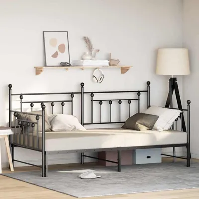 Obrázok produktu pre Maison Exclusive - Rám denného lôžka Čierny 90 x 200 cm Oceľ