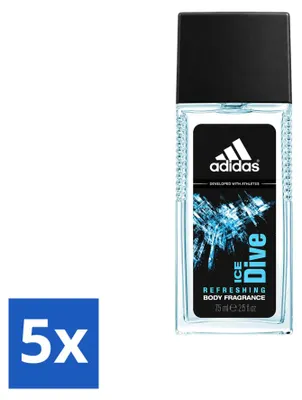 Produktbild von 5 x Adidas Ice Dive Bodyspray - 75 ml - Vorteilspackung - 5 Stücke