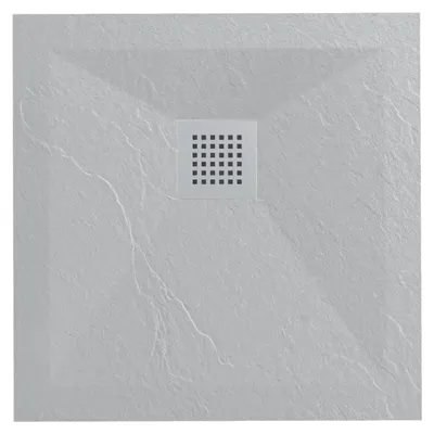 Obrázok produktu pre BALNEO sprchová vanička z minerálneho kompozitu Stone Tray F 80 × 80 × 2,5 cm v sivej farbe