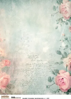 Image de Papier de bricolage pour découpage A4 - Scraplove - Fond « Shabby Flowers » 4