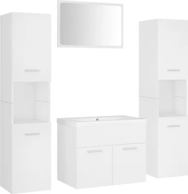 Obrázek produktu pro sada koupelnového nábytku vidaXL Bílý dřevěný materiál